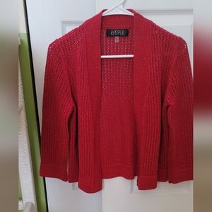 Red, cropped sweater